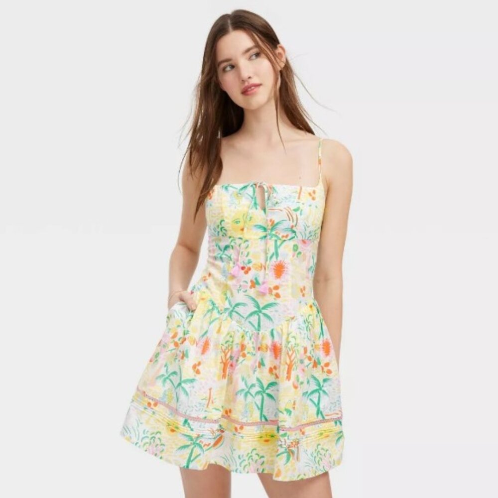 NWT M Roller Rabbit x Target Drop waist mini dress